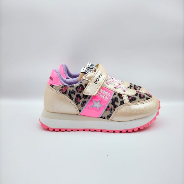 SNEAKERS ENRICO COVERI ANIMALIER/ORO