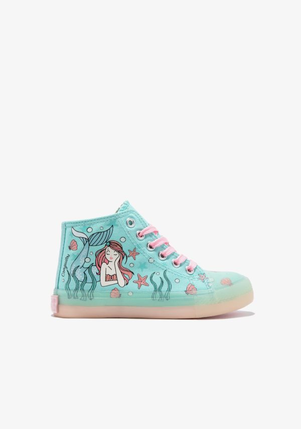 SNEAKERS ALTA, MODELLO CONVERSE CONGUITOS STAMPA SIRENETTA