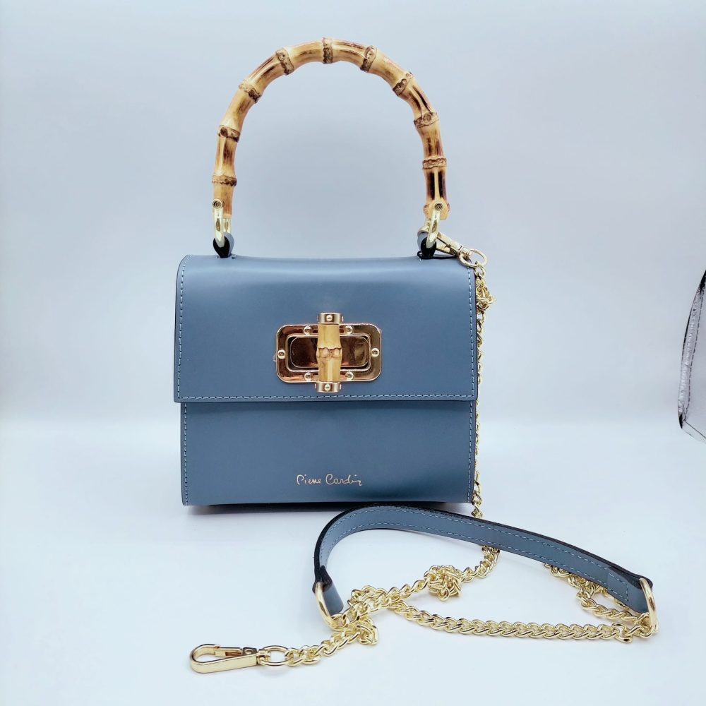 BAULETTO MANICO BAMBU, TRACOLLA CATENA ORO PIERRE CARDIN - immagine 2