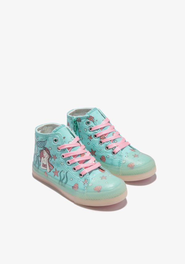 SNEAKERS ALTA, MODELLO CONVERSE CONGUITOS STAMPA SIRENETTA - immagine 2