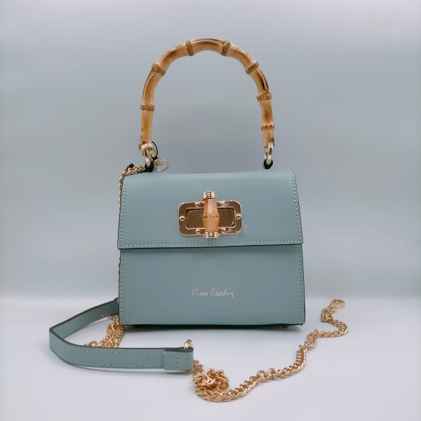 BAULETTO MANICO BAMBU, TRACOLLA CATENA ORO PIERRE CARDIN - immagine 3