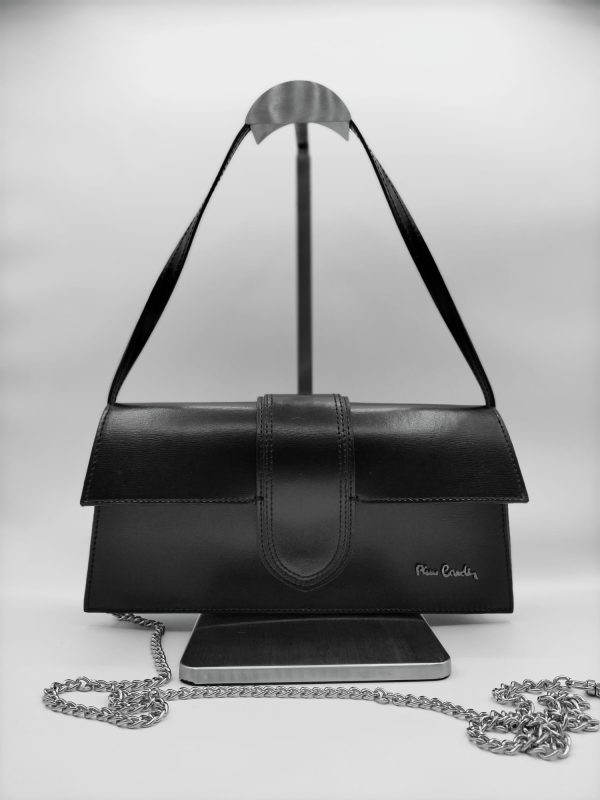 BORSA DOPPIA TRACOLLA, PELLE E CATENA PIERRE CARDIN - immagine 3