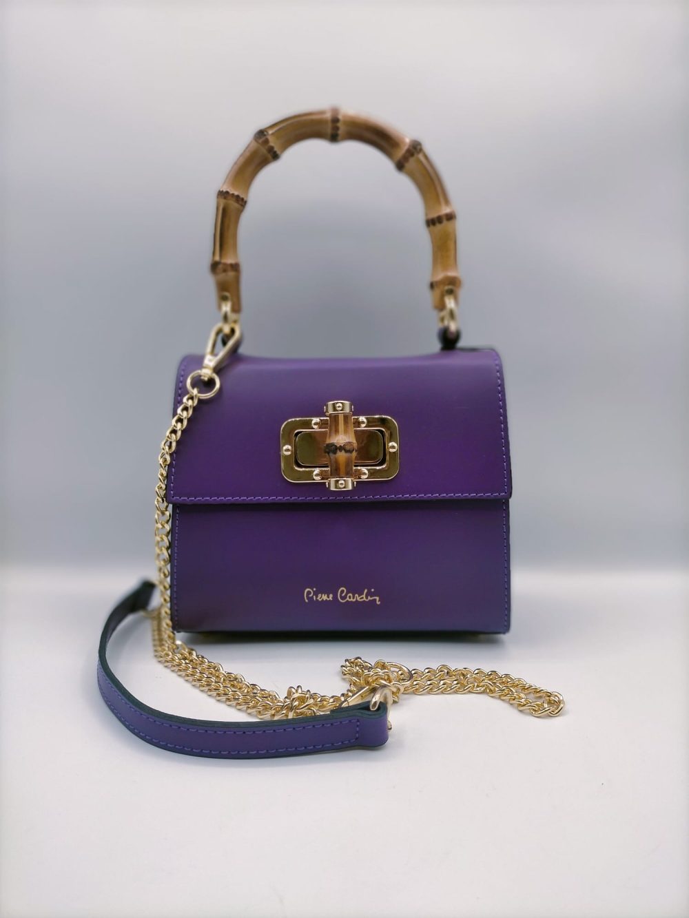 BAULETTO MANICO BAMBU, TRACOLLA CATENA ORO PIERRE CARDIN