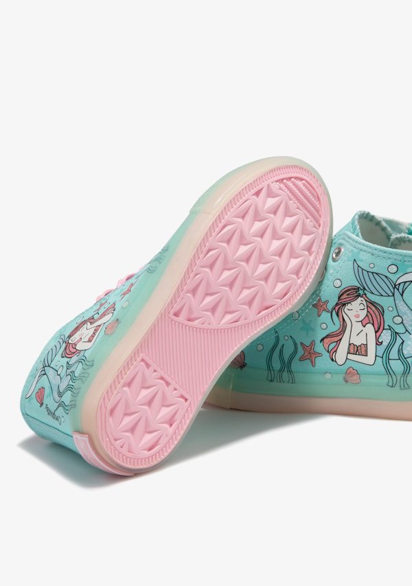 SNEAKERS ALTA, MODELLO CONVERSE CONGUITOS STAMPA SIRENETTA - immagine 4