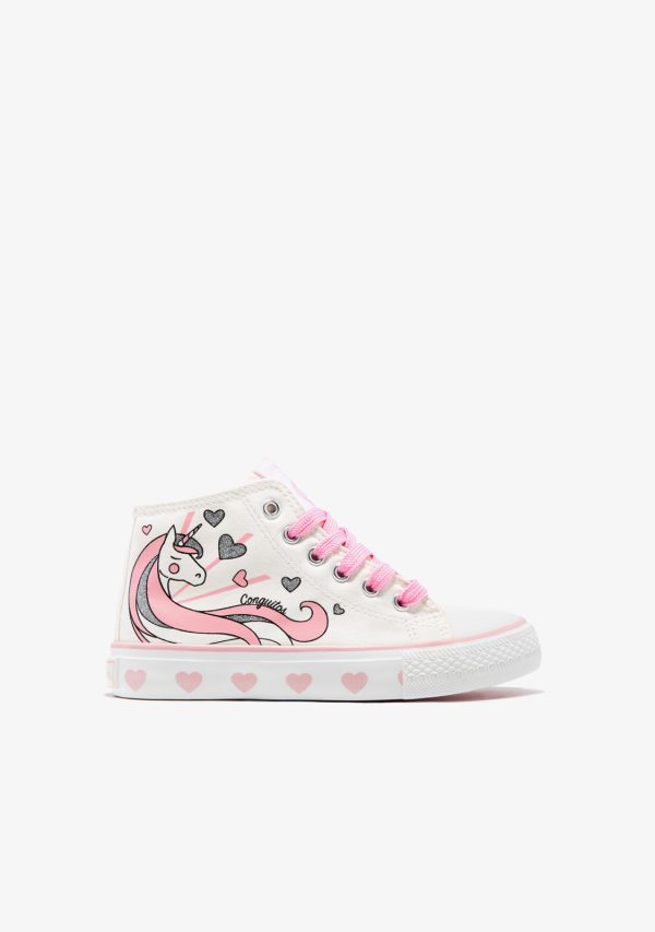 SNEAKERS ALTA, MODELLO CONVERSE UNICORNO STAMPA UNICORNO - immagine 3